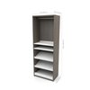 Bestar Cielo 125W Queen Murphy Bed with 2 Shelving Units (124W), Bark Grey & White 80884-47